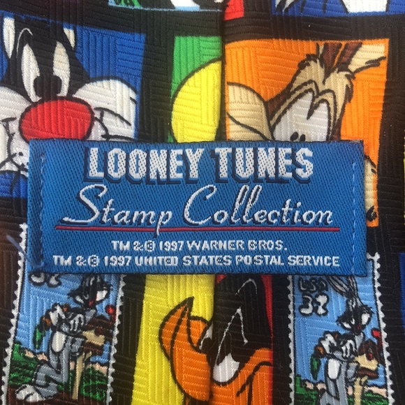 Looney  Tunes Stamp Collection Tie - Picture 4 of 6